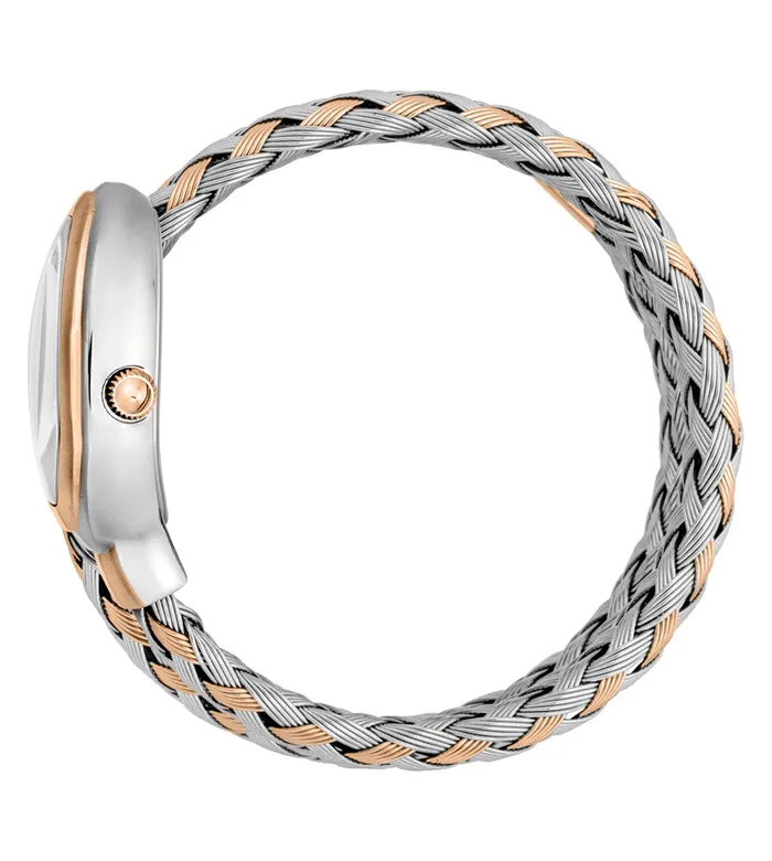 Just Cavalli Novara Womens Oval TwoTone Silver Rose Gold Watch Just Cavalli Rings