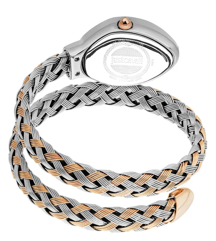 Just Cavalli Novara Womens Oval TwoTone Silver Rose Gold Watch Just Cavalli Rings